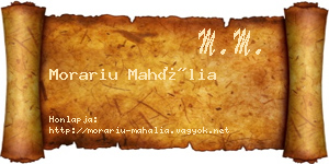 Morariu Mahália névjegykártya